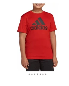 adidas Boys' AEROREADY Performance Logo T-Shirt. Red. Small 8 - Picture 1 of 8