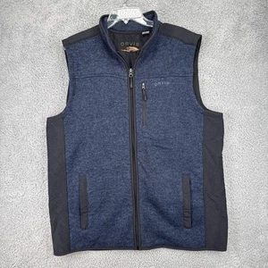 Orvis Vest Mens XL Blue Fleece Full Zip Outdoor Fishing Pockets - Picture 1 of 7