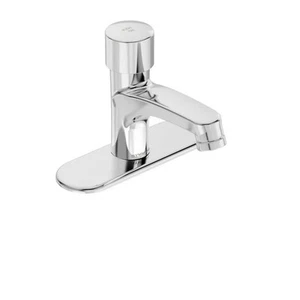 Grifo de baño medidor de 1 manija y 1 orificio Symmons con opcional de 4 pulgadas Placa de cubierta - Imagen 1 de 2