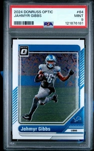 2024 Panini Donruss Optic #64 Jahmyr Gibbs PSA 9 Detroit Lions RB - Picture 1 of 2