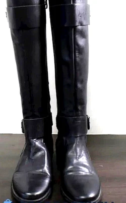 Botas de montar Ellen Tracy para mujer 5,5 de cuero negro Baxter cremallera hasta la rodilla Foto 1 de 4