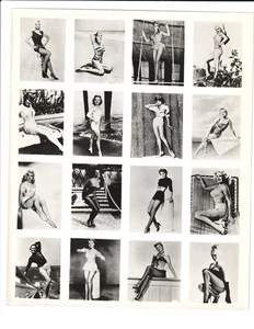 HOLLYWOOD  STARLETS " pin-up/bathing suits" COMPOSITE 1950s mail-out PHOTO sheet - Picture 1 of 2