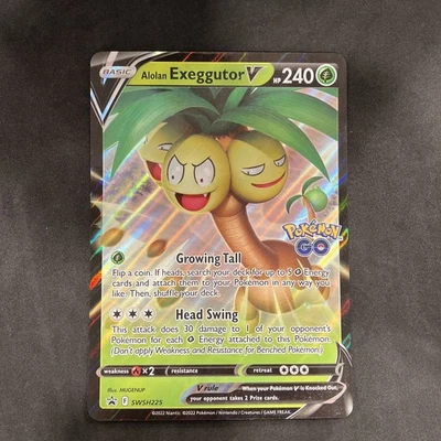 JUMBO Alolan Exeggutor V SWSH225 Black Star Promo Pokemon GO TCG Card OVERSIZED - Image 1 of 2