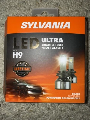 -BRAND NEW/SEALED- Sylvania LED Ultra (H9) Bulb Pair -6000K COOL WHITE LIGHT- - Image 1 of 2