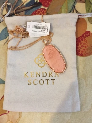 Новый 100% подлинный KENDRA SCOTT розового золота макраме Рид длинное ожерелье румяна  - Изображение 1 из 4
