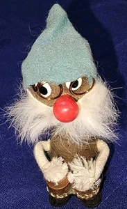 Vintage Kurt S. Adler Wooden Santa Bobblehead Gnome Ornament - Picture 1 of 4