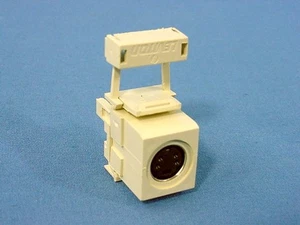 Leviton Ivory QuickPort 4-Pin S-Video Jack 110 Termination Cat 5 5e 6 40734-SVI - Picture 1 of 5
