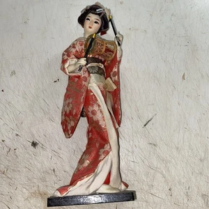 Bellissima bambola giapponese geisha vintage vintage con tamburo 11" ottima - Foto 1 di 9
