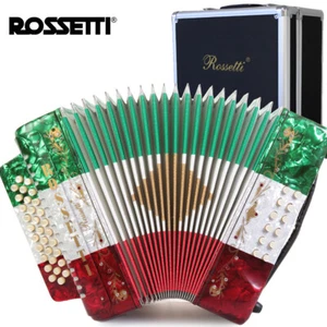 Rossetti 3112 GCF Sol 31 Button Diatonic Accordion - Red White Green with Case - Picture 1 of 4