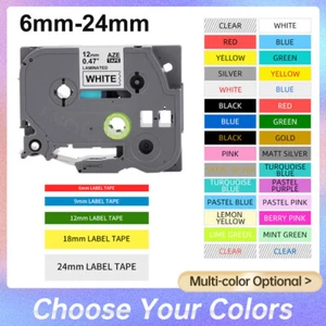 Compatible TZ TZe 231 Laminated Label Tape for Brother P-Touch 6/9/12/18/24/36MM - Picture 1 of 167