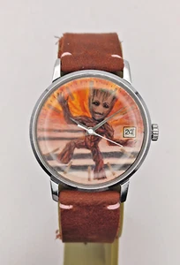 Piece Unique Watch Groot Artwork Poljot 2614.2H Hand painted Handmade Man - Picture 1 of 15