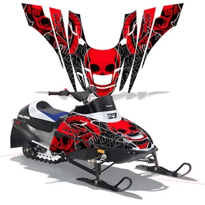 Snowmobile Full Graphics kit Decal for Polaris XC 120 2000-2020 MALICE RED - Imagen 1 de 1