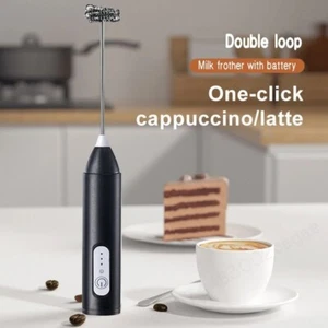 2 in 1 Electric Milk Frother Drink Foamer Whisk Mixer Stirrer Coffee Egg Beater - Picture 1 of 8