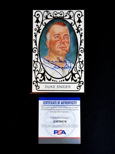 DUKE SNIDER PSA/DNA SIGNED PEREZ STEELE MASTER WORKS HOF POSTCARD #16 AUTOGRAPH - Picture 1 of 3