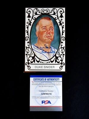 DUKE SNIDER PSA/DNA SIGNED PEREZ STEELE MASTER WORKS HOF POSTCARD #16 AUTOGRAPH - Image 1 of 3