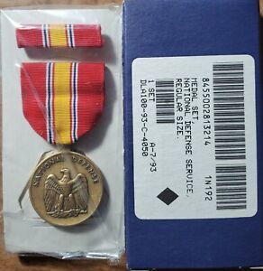 National Defense Service Medal & Ribbon Set Military Gi Issue W/Org Box Ndsm New