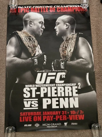 UFC 94 Fight Poster Georges St-Pierre vs BJ Penn 2 Nate Diaz Jon Jones Cover