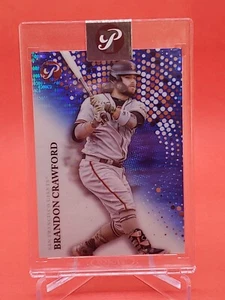 Brandon Crawford 2022 Topps Pristine #71 Encased Pristine Blue Refractor 8/75 - Picture 1 of 2