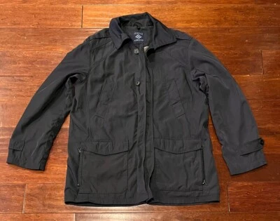 Joseph Abboud Blue 5 Pocket Mens Large Fleece Lined Button Full Zip Jacket Coat - Image 1 of 4