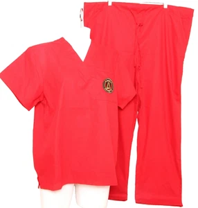 NEW Atlanta United FC Red 2-Piece Medical Scrub Set Women's M Top L Pants - Picture 1 of 9