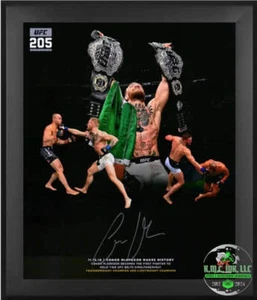*UFC CONOR MCGREGOR THE NOTORIOUS ONE SIGNED HANDSIGNIERT 20X24 CUSTOM RAHMEN DOUB - Bild 1 von 2