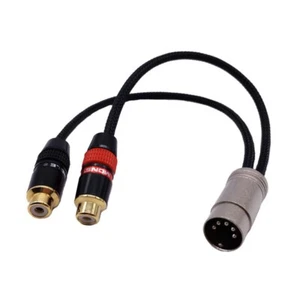 NAIM 5 Pin Din MID to RCA Phono Cable Stereo Female Sockets Lead 15cm - Picture 1 of 3