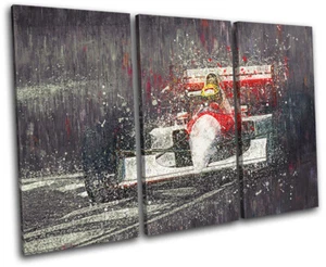 Abstract F1 Retro Formula One Sports TREBLE CANVAS WALL ART Picture Print - Picture 1 of 1