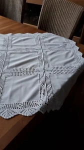 Handarbeit Serviette ca 85 X 85 Weiß - Bild 1 von 5