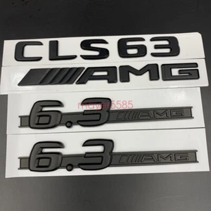 Matte black CLS63 AMG 6.3 AMG Letters Trunk Embl Badge Sticker for Mercedes Benz - Picture 1 of 6