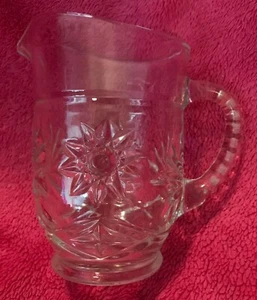 Vintage Anchor Hocking Star of David Milk Pitcher Creamer 5 1/2" Tall FLAWLESS! - Picture 1 of 5