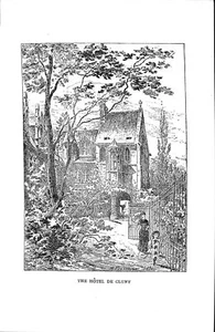 Impresión antigua y presente de París 1907 "The HOTEL de CLUNY" #2 original antigua efímera - Imagen 1 de 2