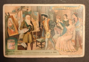 Quadro Liebig Leonardo Da Vinci 1921 Gioconda Trade Card Pittori Italiani - Foto 1 di 2