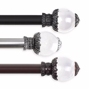 Luminous 1" Curtain Rod Adjustable Drapery Rod 28-240" (5 sizes, 3 colors) - Picture 1 of 4