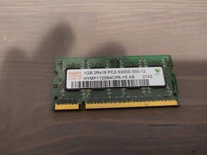 RAM SO-DIMM 1GB DDR2 HYNIX HYMP112S64CP6-Y5 AB 1GB 2Rx16 PC2-5300S-555-12 667MHz - Foto 1 di 2