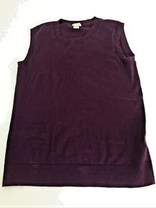 J. Crew Womens Size XXS Top Eggplant Sleeveless Round Neck Cotton a/a 15.5" - Picture 1 of 5