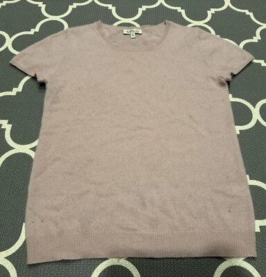 Neiman Marcus Light Pink Cashmere Knit Short Sleeve Sweater Size Medium M - Image 1 of 4