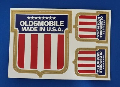 老式OLDSMOBILE美国制造SHEILD窗贴花贴纸(全新旧库存) — 第 1/4 张图片
