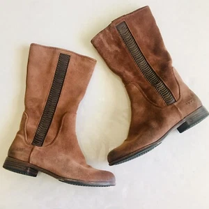 UGG Australia Annisa Mid Calf Cinnamon Suede Leather Boots Size 6 Style 3183 - Picture 1 of 9