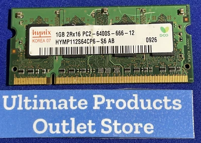 Hynix HYMP112S64CP6-S6 AB Laptop So-Dimm RAM Memory 1 GB DDR2 PC2-6400S-666-12 - Image 1 of 2