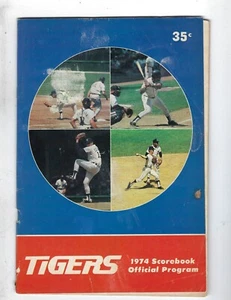 1974 8/25 baseball program Texas Rangers Detroit Tigers Gene Lamont, Hargrove HR - Picture 1 of 3