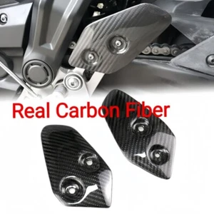 For 2014-2024 MT-07 FZ07 Real Carbon Fiber Foot Peg Heel Plates Guard Footrest - Picture 1 of 6