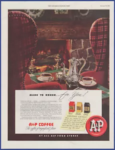 Pubblicità stampa vintage 1952 A&P Coffee otto ore Bokar Red Circle Store anni 50 - Foto 1 di 1
