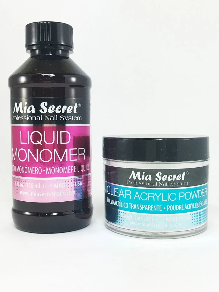 Monómero líquido Mia Secret 4 oz y polvo acrílico transparente 2 oz Foto 1 de 1