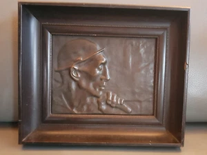 CONSTANTIN MEUNIER: BRONZERELIEF „LE MINEUR“ IN RAHMEN CA. 1915 - Bild 1 von 6
