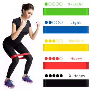 Resistance Bands Set or Singles - Exercise Glutes Yoga Pilates Home Gym Workout - Picture 1 of 12