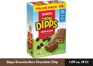 Barras de granola Quaker Chewy Dipps chispas de chocolate, 1,09 oz, 14 quilates - Imagen 1 de 4