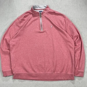 Johnnie-O Pink Sully 1/4 Zip Pullover Sweater Men's Size 2XL Logo Golf Stretch - Picture 1 of 18