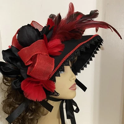 Gorro de fiesta de té teatral cena damas recreación victoriana de la Guerra Civil Foto 1 de 2