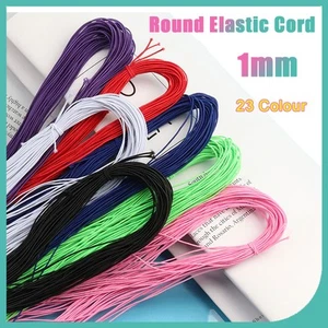 1mm Dia Elastic Cord Round Soft Tension Cord for Sewing Crafts DIY 23 Colour - Picture 1 of 34