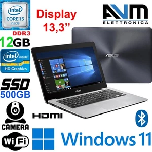Notebook ASUS P302U Windows 11 Core i5-6200 RAM 12GB DDR3 SSD 512GB LCD 13,3" - Foto 1 di 10